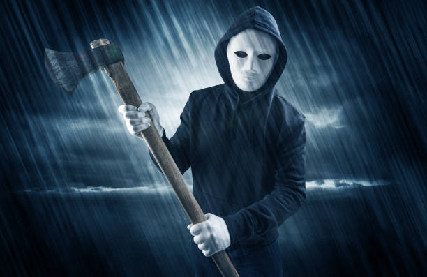 istock Poacher in mysterious rainy weather concept 1078434754