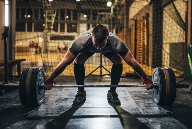 istock Deadlift practice in gym 1078444296