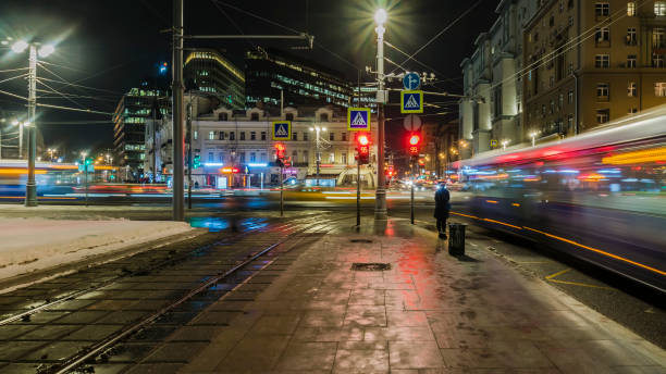 istock night traffic jam on the crossroad 1078446670