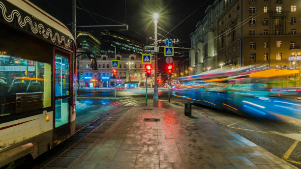 istock night traffic jam on the crossroad 1078446674