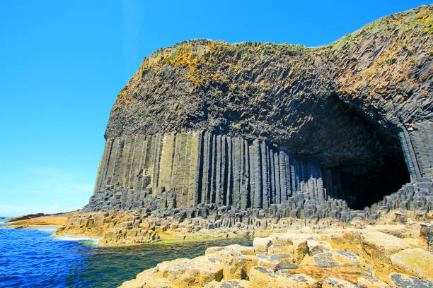 Fingal's Cave, Isle of Staffa Scotland's famous basalt cave argyll and bute stock pictures, royalty-free photos & images