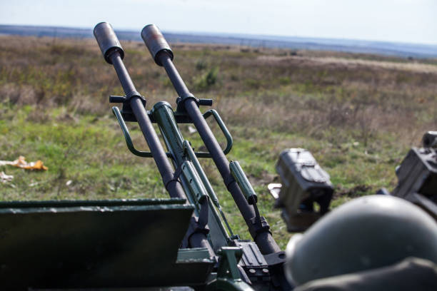 istock Barrel of anti-aircraft gun 1078456584