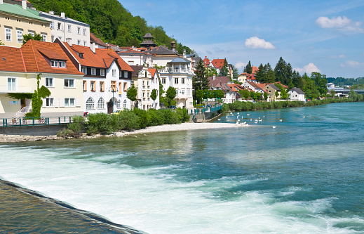 Old town of Steyr. Steyr is the third largest town in Upper Austria. Confluence of the two Rivers Enns and Steyr.