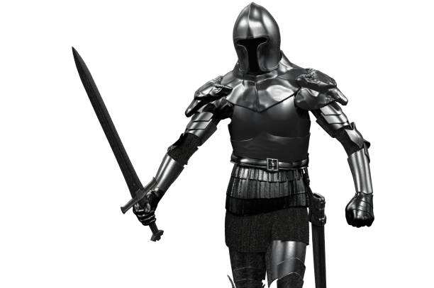 istock knight in armor with sword in hand 3D render 1078472992