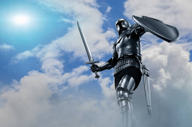 istock knight in armor with sword in hand 3D render 1078472998