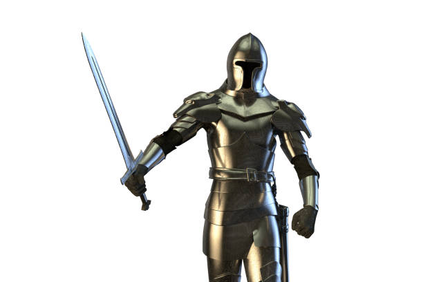 istock knight in armor with sword in hand 3D render 1078473018