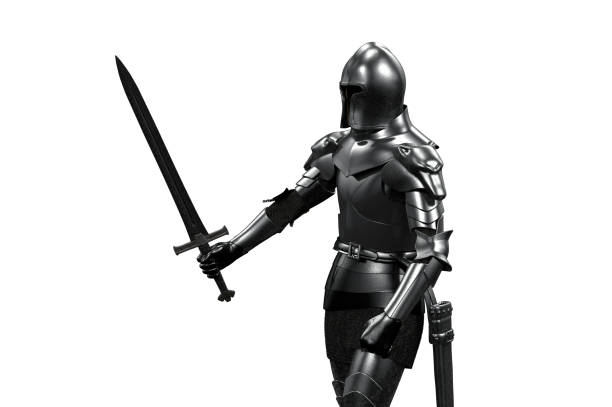 istock knight in armor with sword in hand 3D render 1078473038