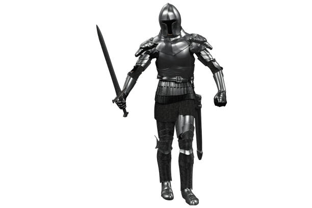 istock knight in armor with sword in hand 3D render 1078473050