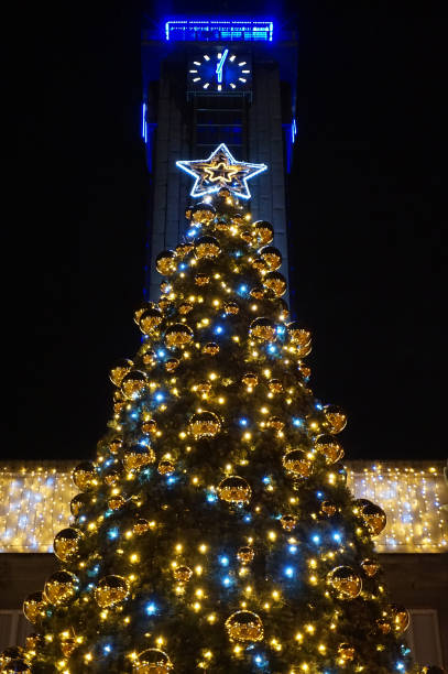 istock christmas tree in Ostrava city 1078476528
