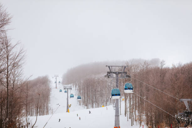 istock Ski slope and cable car on the ski resort 1078481826