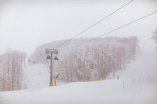 istock Ski slope and cable car on the ski resort 1078481912