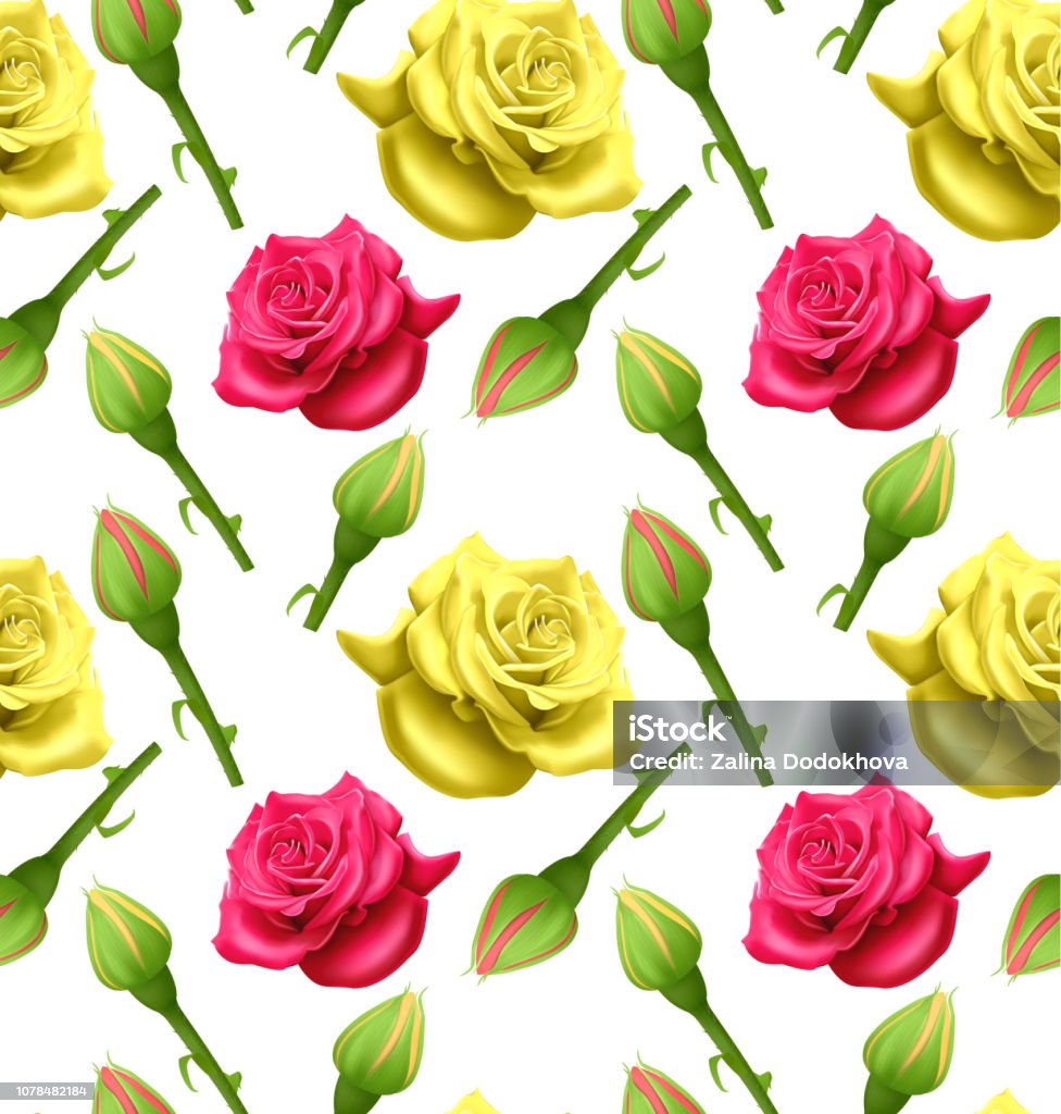 Seamless pattern with bloom roses, Can be used for wallpapers, posters, wrapping paper. Vector Eps10 Seamless pattern with bloom roses, Can be used for wallpapers, posters, wrapping paper. Vector Eps10 illustration Art stock vector