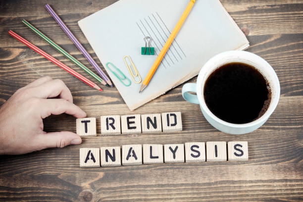 istock Trend Analysis. Wooden letters on the office desk 1078483254