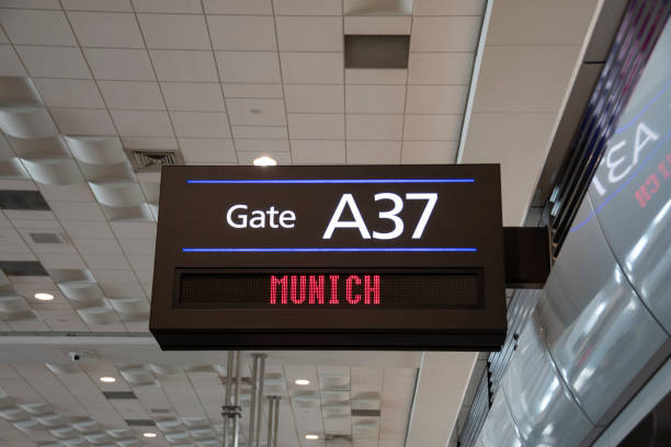 istock Airport Gate Sign for Munich 1078485900
