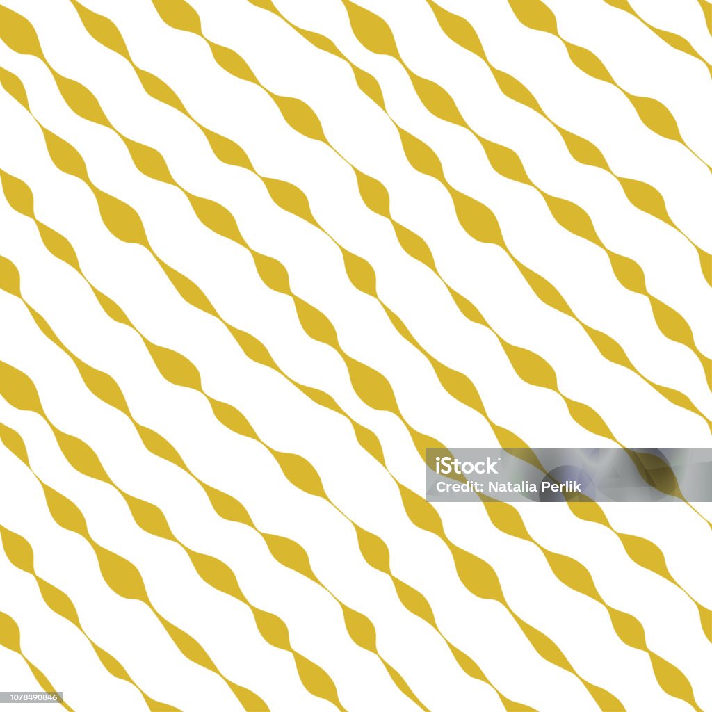 Seamless Vector Pattern With Wavy Golden Line Stock Illustration ...