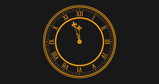 istock Happy New Year 2019 With Golden Colored Clock Striking Twelve Against Black Background Illustration 1078501530
