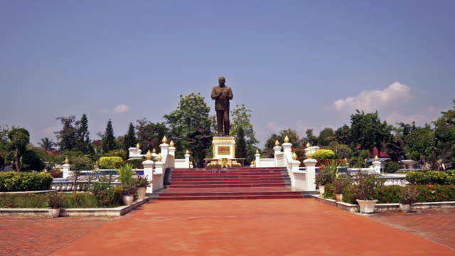 Monument to President Souphanouvong, Luang Prabang, Laos, tracking shot