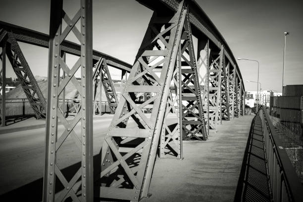 istock Steel bridge, black and white 1078512980