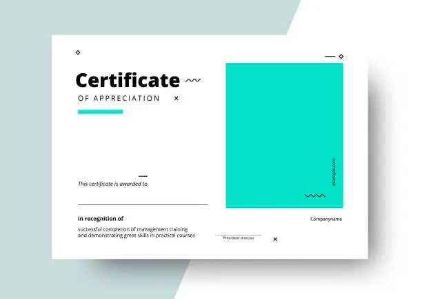 Vector illustration of Certificate of appreciation template design. Elegant business di