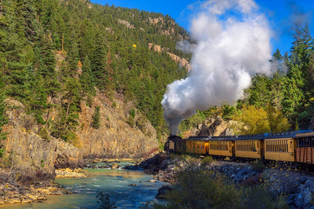 istock Historic steam engine train in Colorado, USA 1078522854