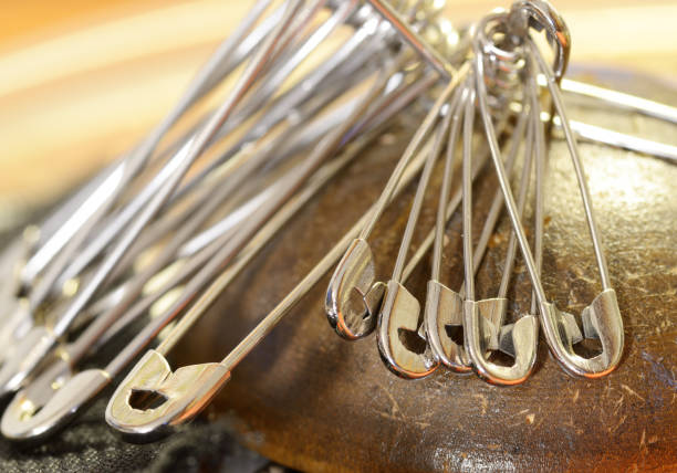 istock Metal safety pin for fastening. 1078525806