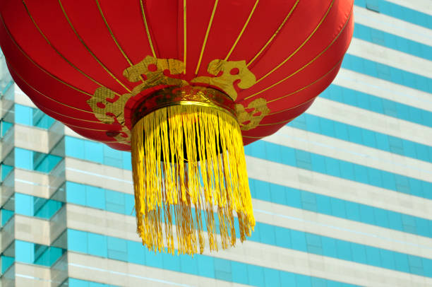 istock Red chinese lanterns in Chinese new year. 1078527936