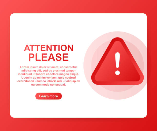Attention please vector banner or landing page template. Vector illustration. Attention please vector banner or landing page template. Vector stock illustration. important message stock illustrations