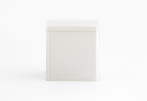 White box container on white background. Horizontal composition with copy space. Clipping path is included.