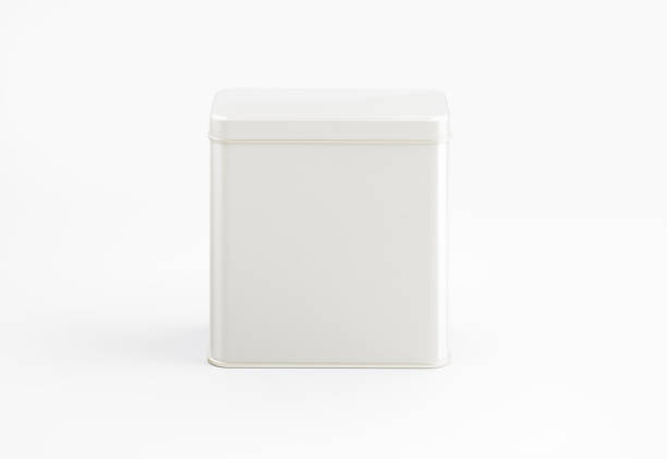 контейнер белого ящика на белом фоне - can label packaging blank стоковые фото и изображения