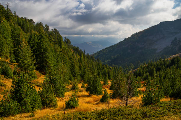 Stunning mountain scenery with clouds