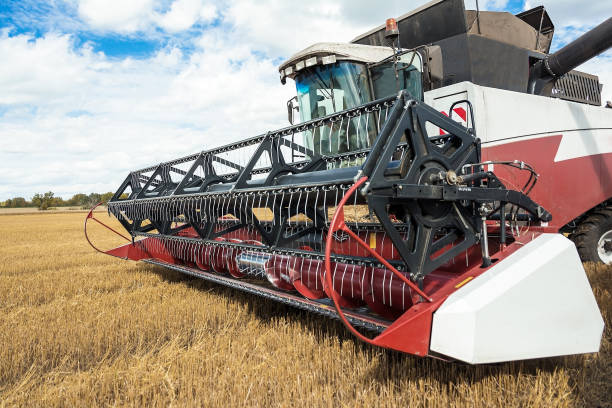 istock harvests of wheat by harvesters 1078546144