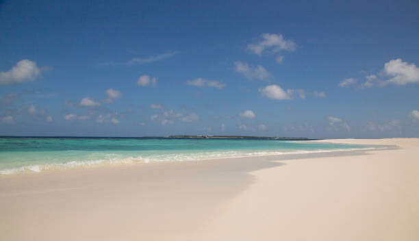 White sand beach atoll island Maldives