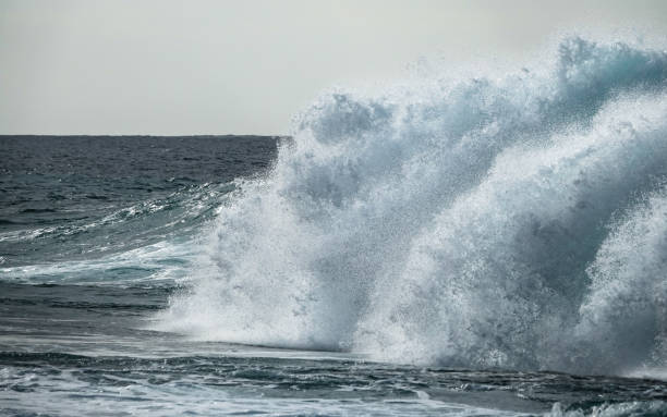 istock Giant wave strike against shallow water. 1078554424
