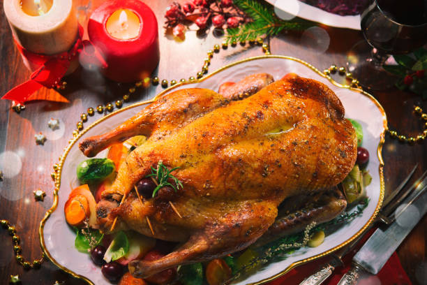 istock Baked Christmas duck 1078559926