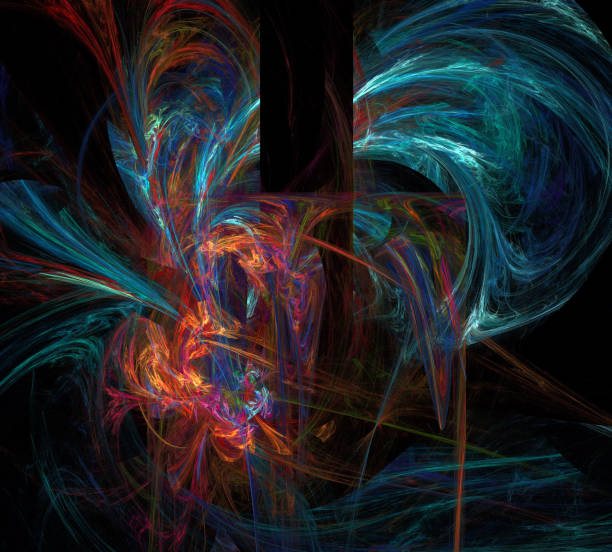 istock image of one Digital Fractal on Black Color 1078560028