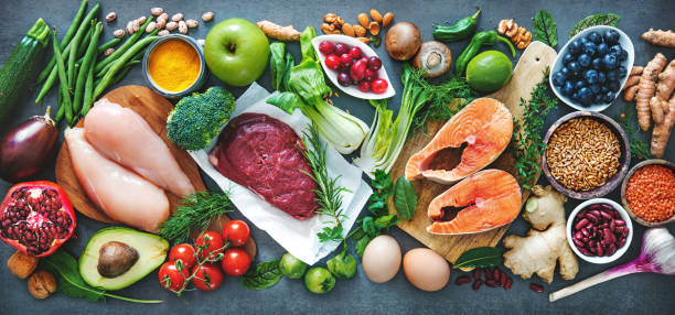 istock Balanced diet food background 1078560062