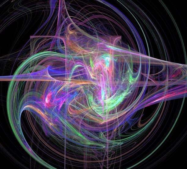 istock image of one Digital Fractal on Black Color 1078560106