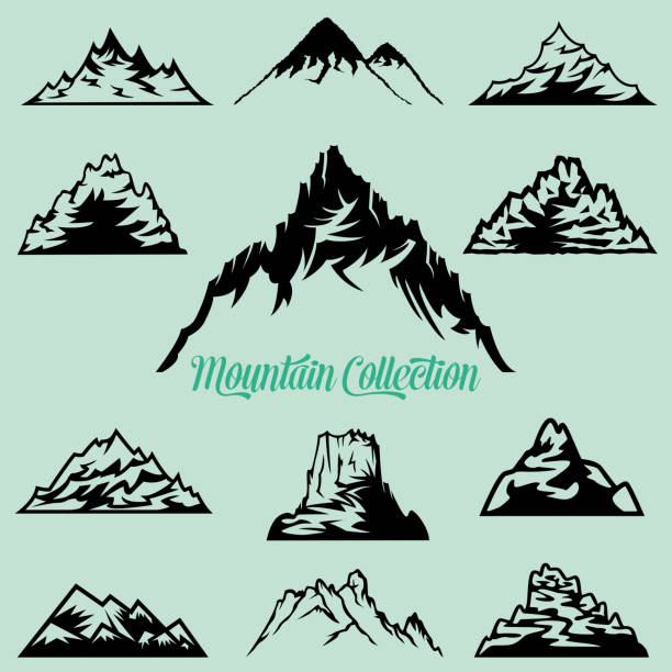 illustrations, cliparts, dessins animés et icônes de collection montagne silhouettes clipart - southern rocky mountains