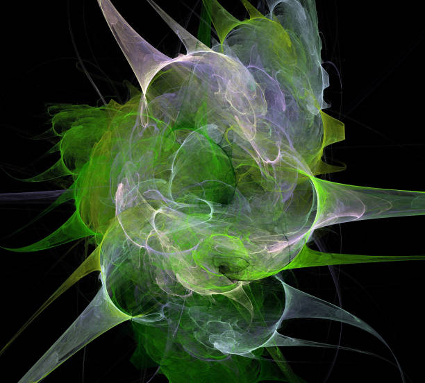 istock image of one Digital Fractal on Black Color 1078560742