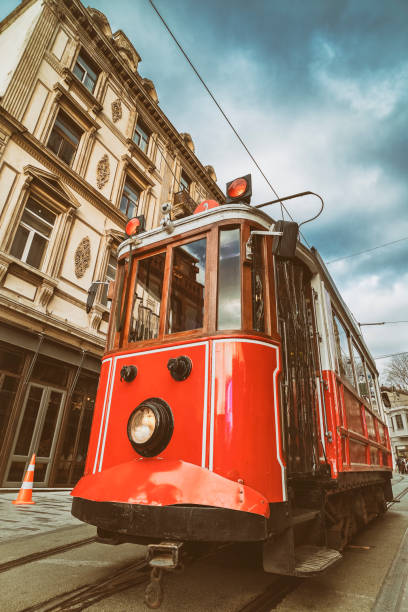 istock Nostalgic Red Tram At Tunel, Beyoglu, Istanbul, Turkey 1078562936