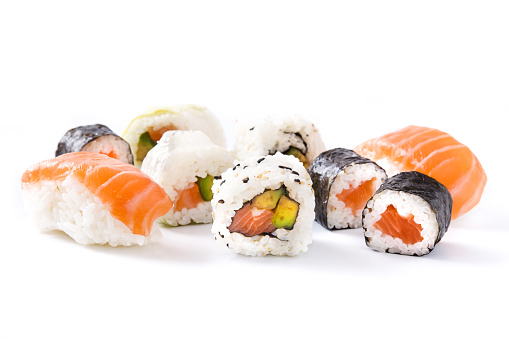Sushi isolated on white background