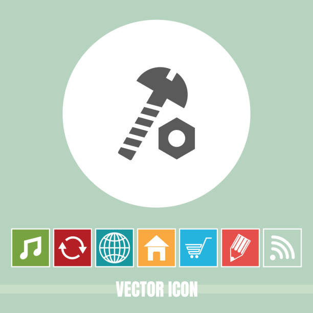 illustrations, cliparts, dessins animés et icônes de très utile icône vectorielle de boulon écrou avec des icônes bonus très utile pour mobile app, logiciel et web - work tool bolt nut symbol