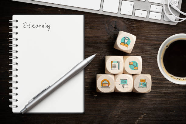 istock components of digital learning as icons on cubes and the word 