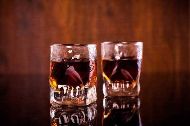 two shots of rum