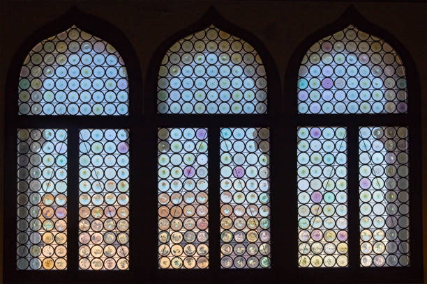 istock The window is decorated with colored glass. 1078588696