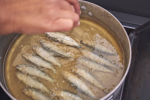 istock Frying Crispy Smelt Fish in Deep Oil 1078589382