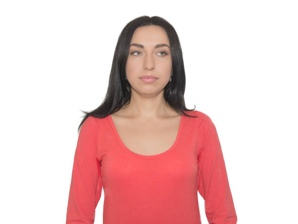 istock young casual beautiful brunette on white studio background 1078593818