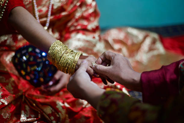 istock A bride wearing a golden ring unique photo 1078594272