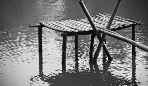 istock A bamboo made structure in a pond unique photo 1078594462