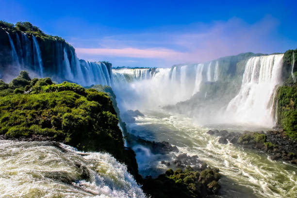 istock Water cascading over the Iguacu falls in Brazil 1078594652